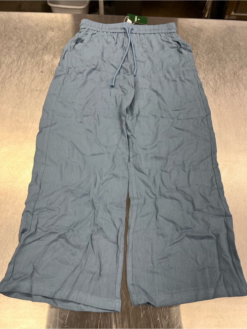 HALARA Light Blue Wide Leg Lightweight Drawstring Pants Women’s Large
